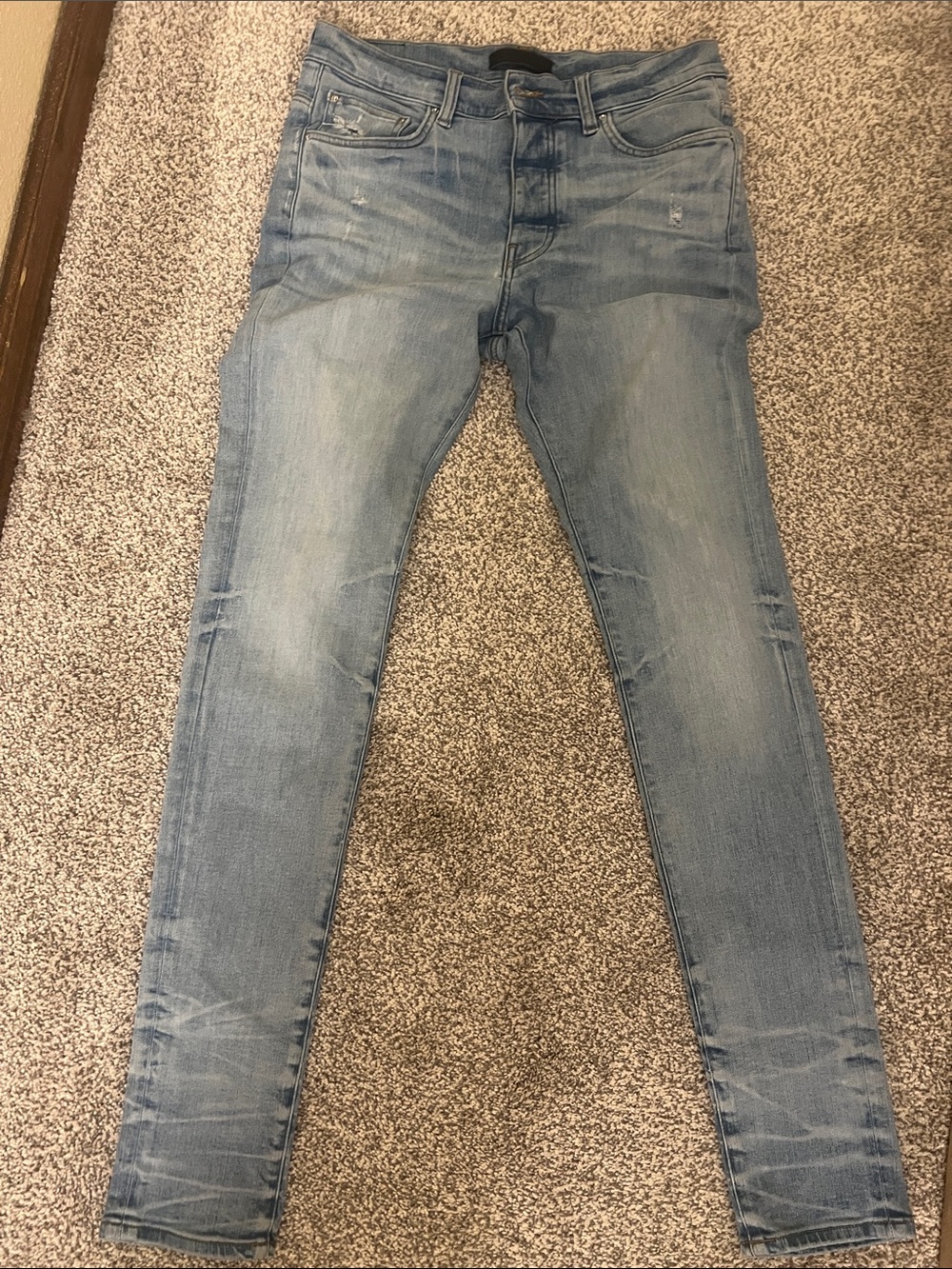 Amiri clay indigo  Men’s Blue Jeans Size 32 with Button Fly Skinny Fit Style